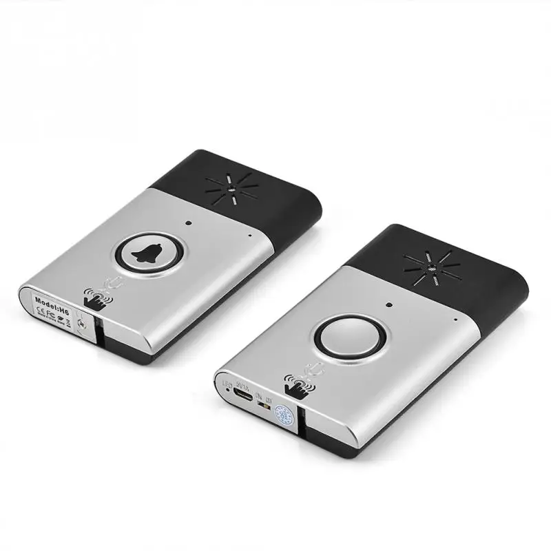 Беспроводной голосовой домофон 2-way Talk Monitor с 1* наружной кнопкой блока 1* Крытый приемник умный дом безопасности дверной Звонок - Цвет: Серебристый
