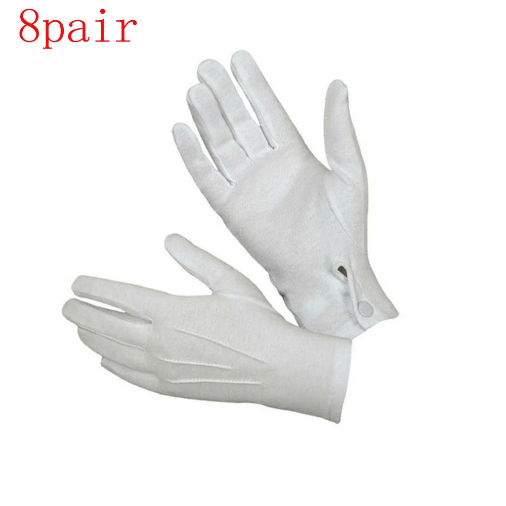 

8pair White Gloves Inspection Cotton Work Gloves Formal Gloves Men Inspection S Jewelry Lightweight Hight Quality Guantes Luva