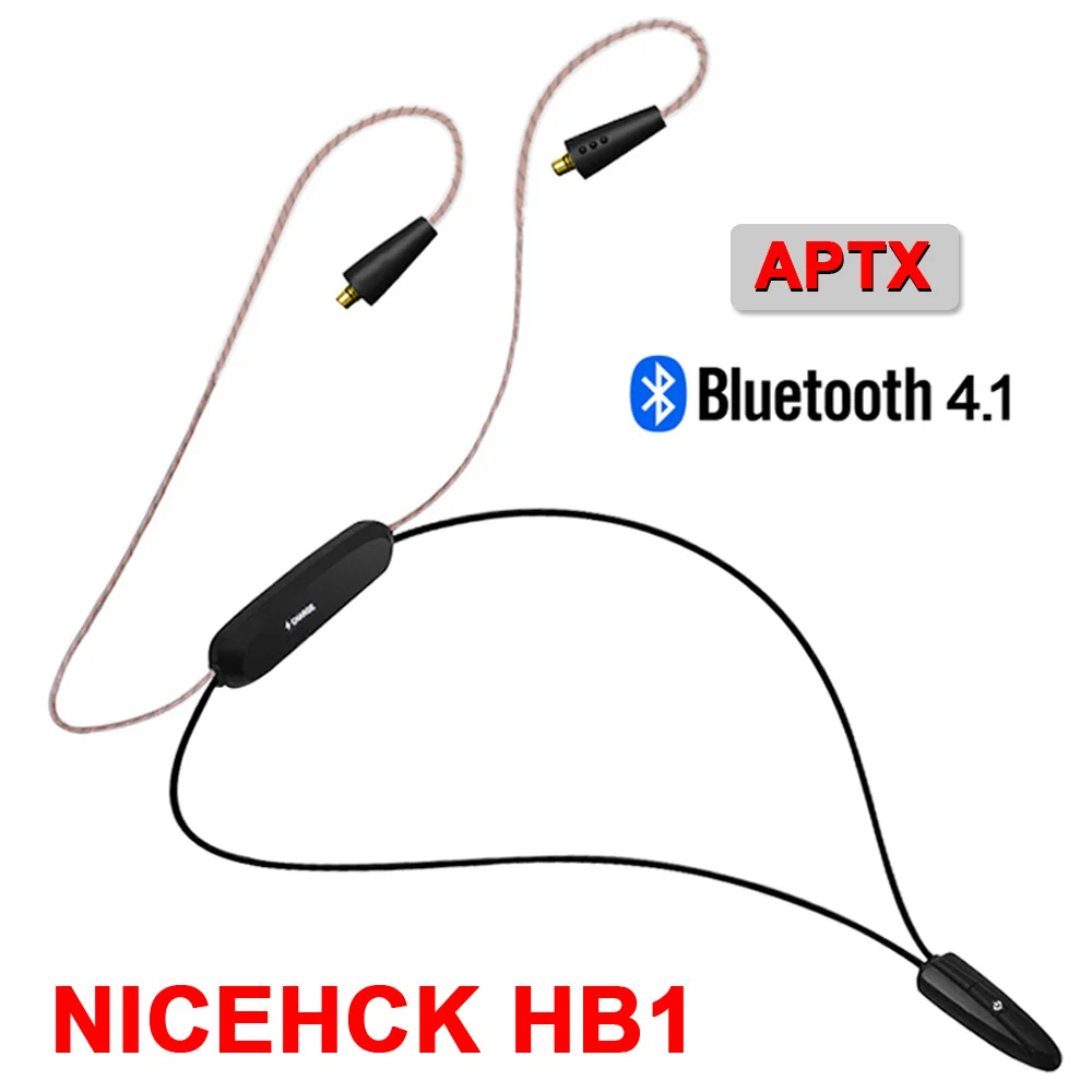 Роскошный HB1 беспроводной Bluetooth кабель HIFI наушники MMCX/2Pin/IE80 разъем Поддержка APTX для TRN V80/IM1 AS10 EBX M6 - Цвет: HB1 MMCX Connector