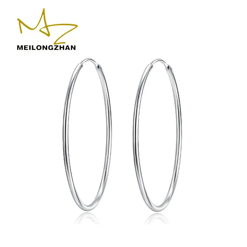

Europe And America Korean-style Fashion S925 Fine Silver Earrings Simple Shiny Side Big round Ear Ring Exaggeration Ear Stud