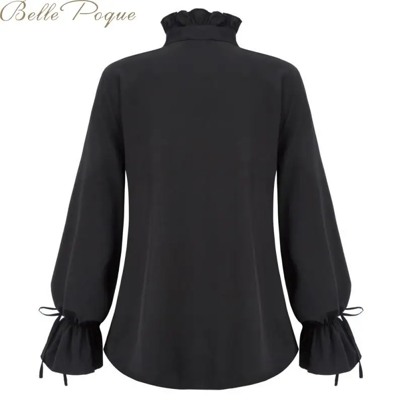 Belle Poque, элегантная кружевная блузка с высоким воротом, рубашка, модная, фонарь, сетка, женские блузки с длинным рукавом, осенние женские топы
