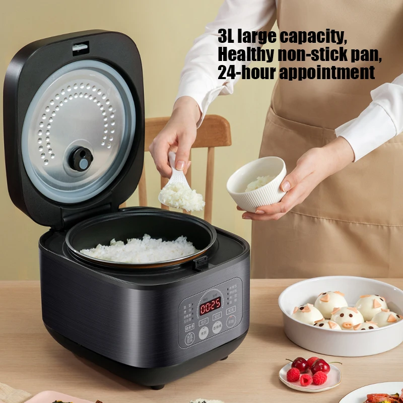 Electric Rice Cooker with Stainless Steel Inner Pot Makes Soups, Stews,  Grains, Cereals, Keep Warm Feature, 10 Cooked - AliExpress