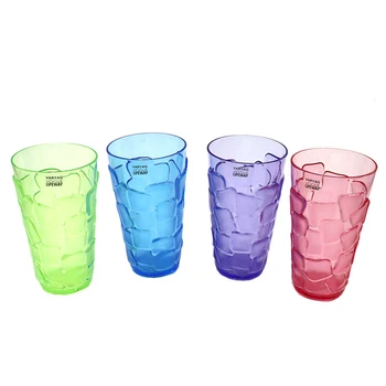 

12PCS/Set Eco-friendly PS Plastic 20-ounce Beer Cup Coffee Water Cup For Restaurant Home Parties 4 Mix Colors