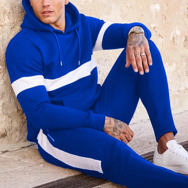 

Fashion Men Tracksuit Set 2020 Autumn Hoodie and Sweatpants 2 Pieces Sweat Suit Set Mens Sporting Clothing Jogger Outfit