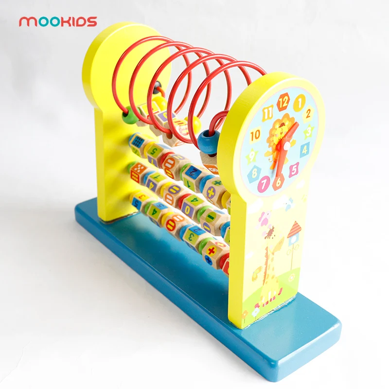 Деревянные бусины Abacus детские развивающие игрушки многофункциональные деревянные бусины Abacus вокруг арифметической стойки математические игрушки взаимодействие