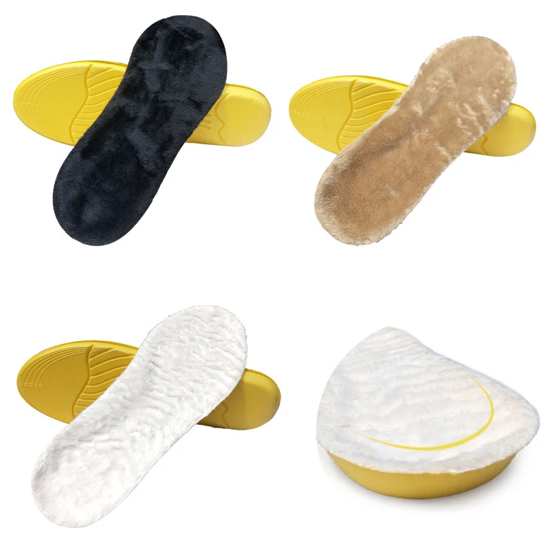 

1Pair New Insole Warm Insole Blended Wool Felt Breathable Shock Absorption Sweat Winter thicken soft fur insole Shoes Accessory