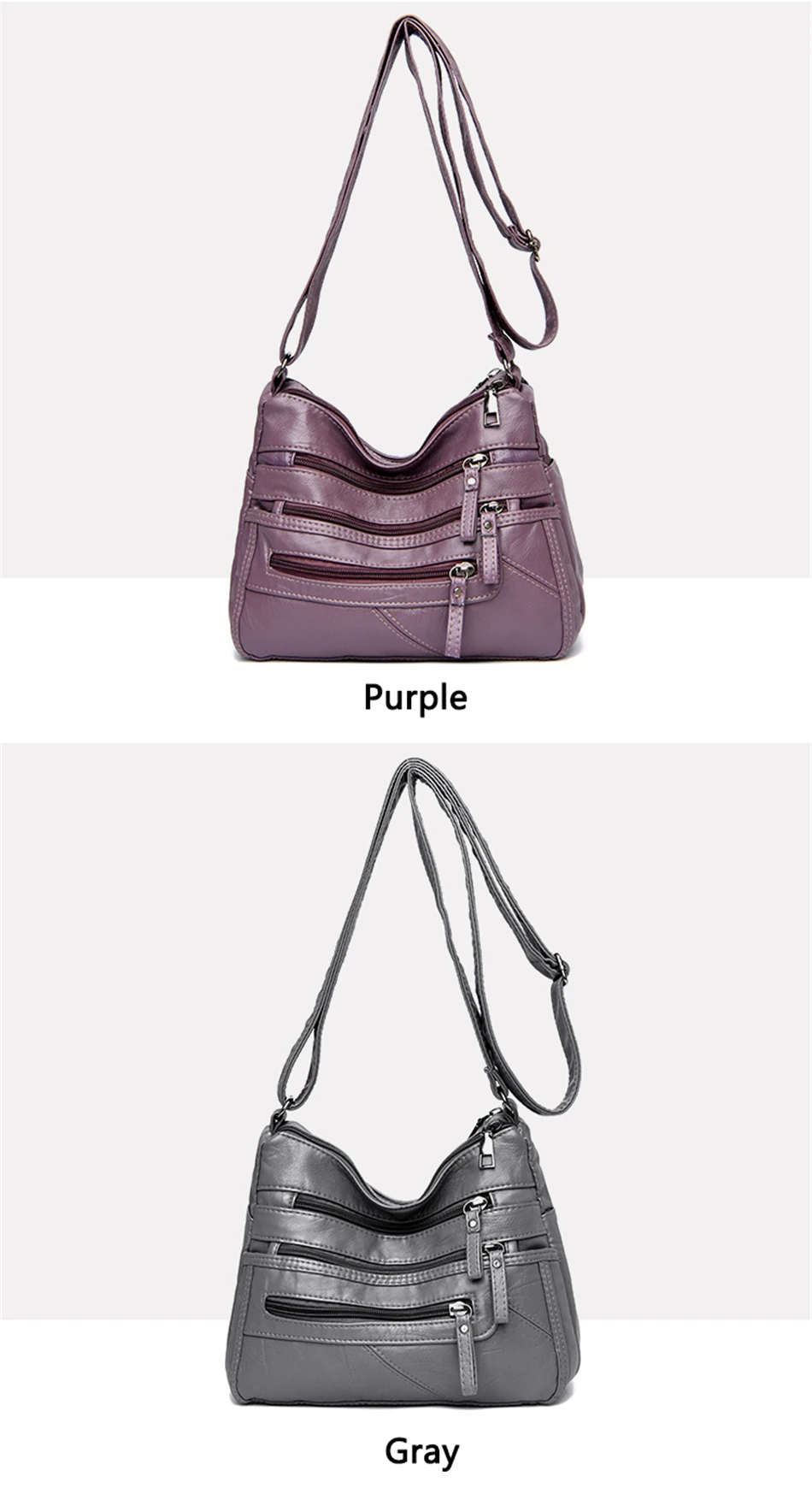 Multiple pockets Soft Leather Hand Bags For Women Luxury Handbags Women Bags Designer Shoulder Crossbody Bags