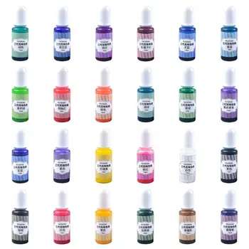 

24 Colors Epoxy Pigment Liquid Pearl Coloring Dye Ink Diffusion UV Resin Crafts 83XF