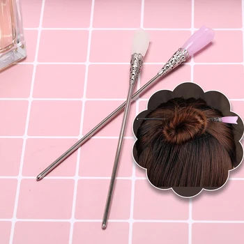 

2Colos Magnolia Flower Bride Crystal Headband Tassel Hair Clip Retro Rhinestones Hairpins Hair Trinket