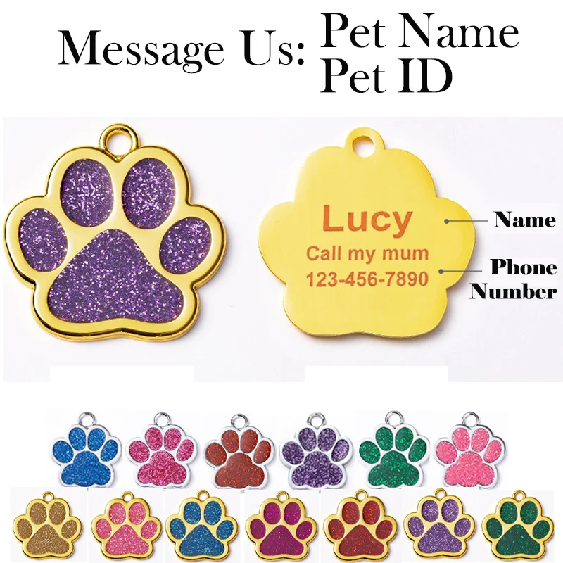 Dog Tag Personalized Pet Puppy Cat ID Tag Engraved Custom Dog Collar Accessories Customized Address Name Tag for Dogs Cats