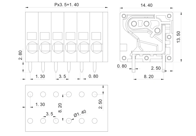 dg271r 3.5mm 2pin sp12pin spt 1.5 2-h-3,
