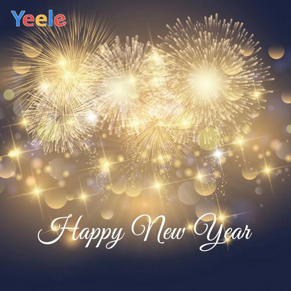 Yeele Happy New Year Party Decor Fireworks Glitters Photography Backdrops Personalized Photographic Backgrounds For Photo Studio |