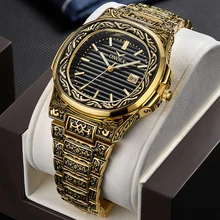 Reloj de cuarzo de diseño ONOLA 2019 para hombre, reloj de pulsera de regalo único, reloj de pulsera a prueba de agua a la moda informal clásico dorado de lujo para hombre