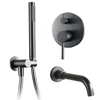 Brushed Rose Gold Shower Faucet Dual Control Wall Mounted Single Handheld Shower And Spout Hot And Cold Bathroom Bathtub Tap Sho 6