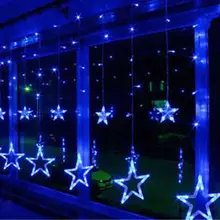 Twinkling Stars Fairy String Lights Lamp for Window Christmas Decor Xmas Blue
