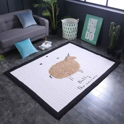 2 Cotton explosions Danish environmentally friendly carpet children's cotton mats Nordic cartoon children's room game rug - Цвет: 2