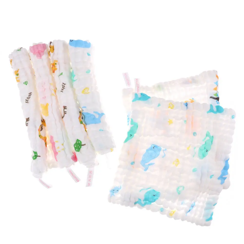 

6 Layers Cotton Gauze Baby Face Towel Soft Baby Towels Wash Cloth Handkerchiefs Infant Baby Feeding Saliva Towels 30cm * 30cm
