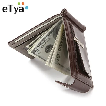 

eTya Fashion Men Business Wallet Foldable Leather Credit Card Holder Wallet Multifunction Coin ID Money Documents Purse Bag