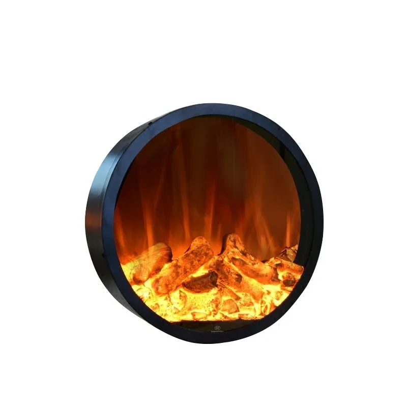 Круглый Электрический светодиодный камин с реалистичным природным пламенем/50,60, 80100 см диаметр стальной корпус без нагревателя