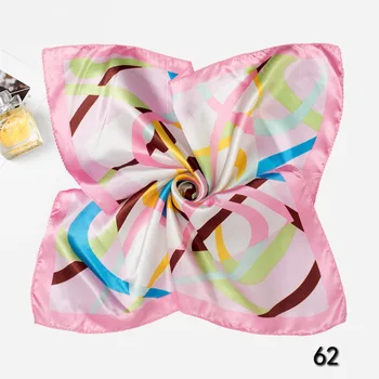 

50*50cm New Fashion Silk Scarf Women Small Soft Squares Decorative Head Scarf Multicolor Stripe Print Kerchief Neck Wrap x57