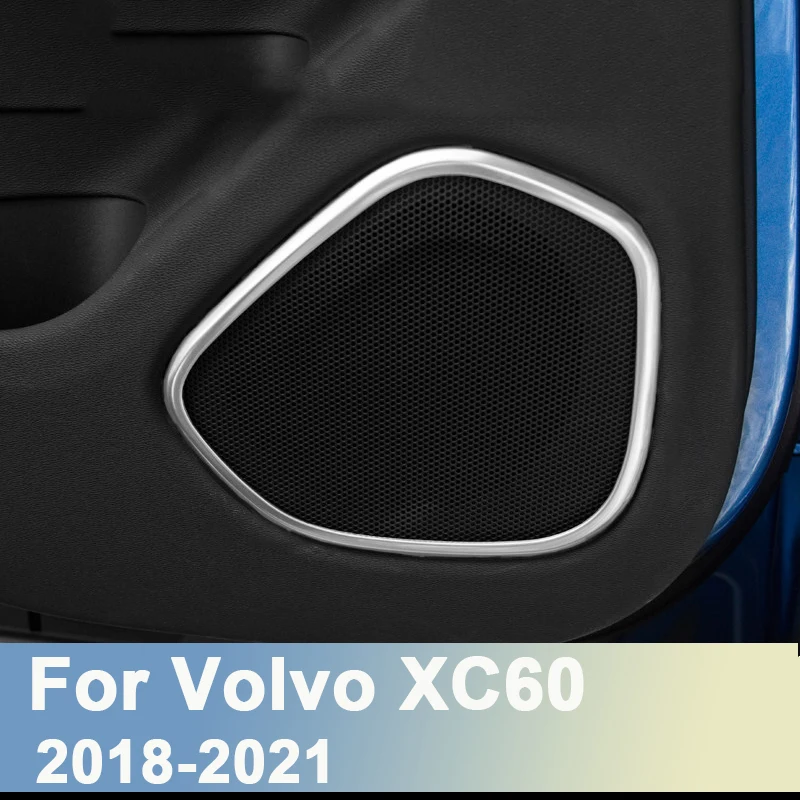 

Панель двери автомобиля из нержавеющей стали, крышка для звуковой колонки, декоративная наклейка, отделка для Volvo XC60 2018 2019 2020 2021, аксессуары