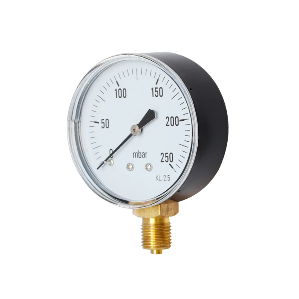 

0-250mbar Pressure Gauge for Air Oil Water Hydraulic Pressure Gauge 1/4BSPT 1pc tool Accessories