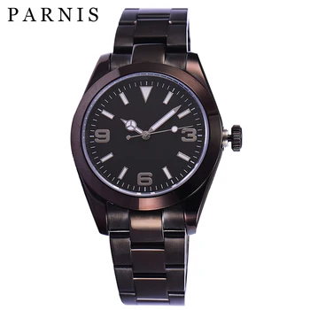

Parnis 40mm Automatic Mechanical Mens Watch Sapphire Crystal Stainless Steel Strap Luminous Water Resistant Men Watches Clock