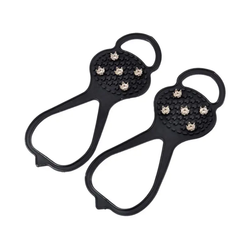 

5 stud Walking Anti Slip Ice Snow Route Camping Shoe Point Grip Climbing Ice Crampon Stretch Tight Rubber Band