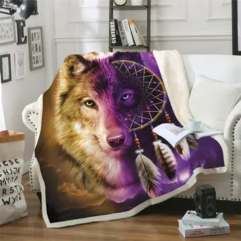 

Square Carpet Wolf Series MT0019 Thickened Double-layer Plush Blanket Home Sofa Bedding Office Car Blanket Home Textile
