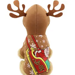 Для домашних животных из хлопка кораллового цвета с капюшоном Рождественский карнавальный костюм теплый с капюшоном 2 брюки с широкими