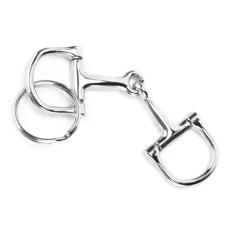 D Shaped Snaffle Keychain Durable Silver D Ring Zine Alloy Horse Snaffle Bits Key Ring Key Chains Accessories 4