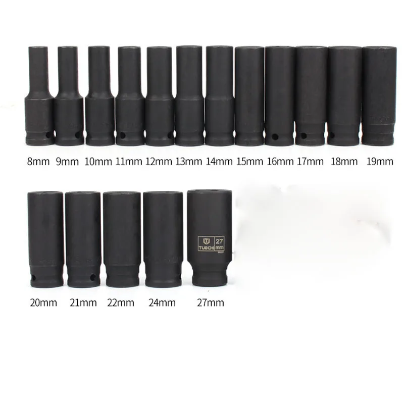 1Set 8 27MM Sockets Head 1/2" Inch Deep Impact Sockets Metric Air