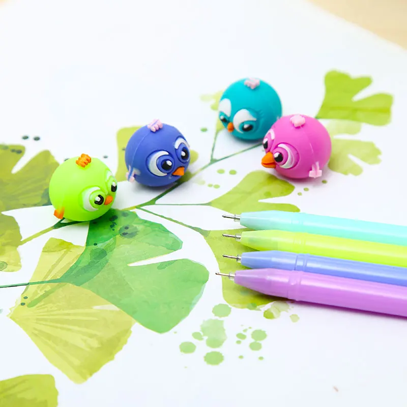 1 шт. Милая гелевая ручка Креативные персонажи из мультфильмов Kawaii Angry Bird фирменные чернильные ручки для школы подарочные канцелярские принадлежности ярких цветов