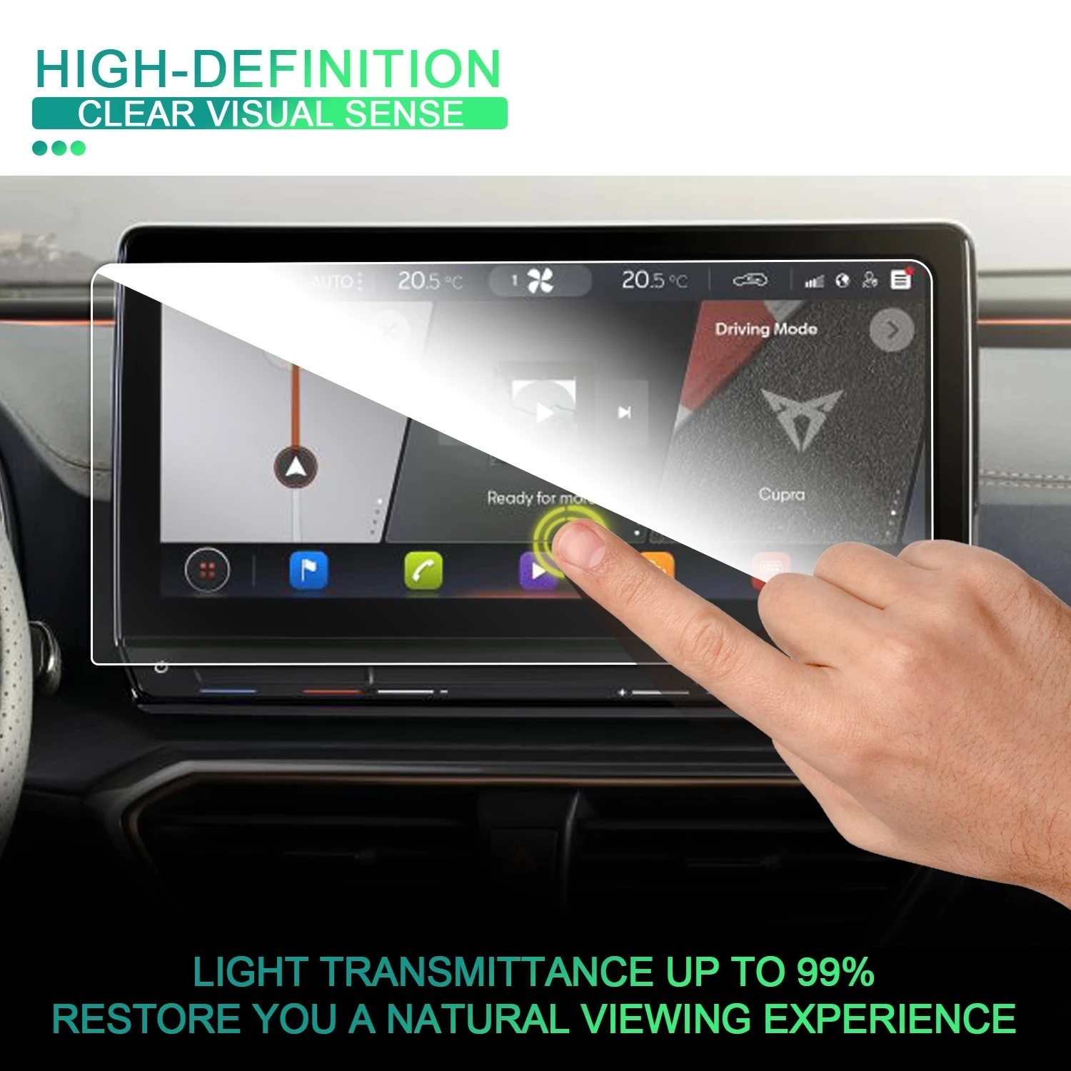 

12-дюймовая Защитная пленка для сенсорного экрана GPS навигатора для Cupra Formentor, аксессуары для интерьера автомобиля, пленка из ТПУ