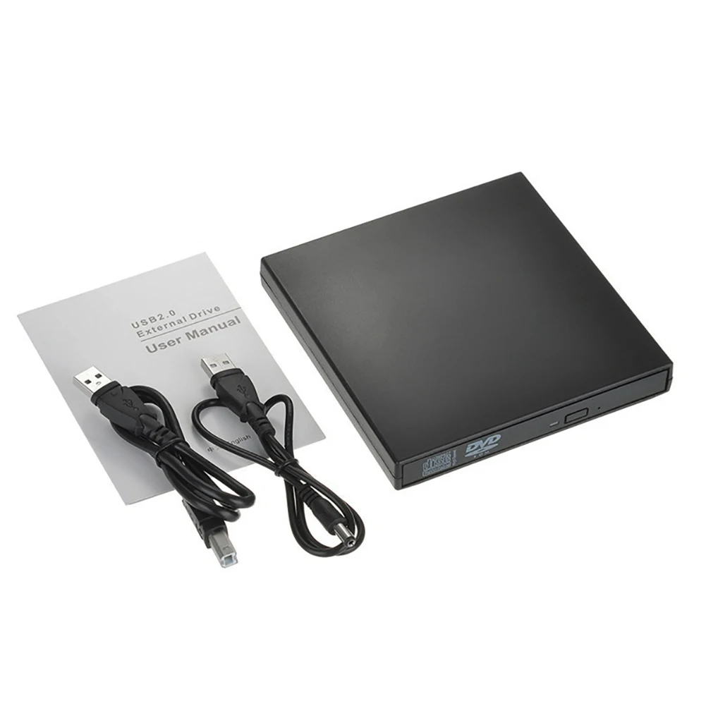 1Pc Portable USB 2.0 External DVD-ROM Player CD-RW Burner High-speed DVD Drive Suitable for Laptop Desktop cd dvd drive