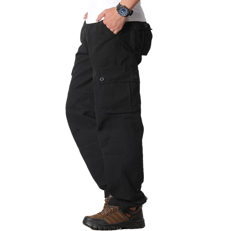 Cargo Pants Men's Spring Casual Multi-Pockets Tactical Plus Size 44