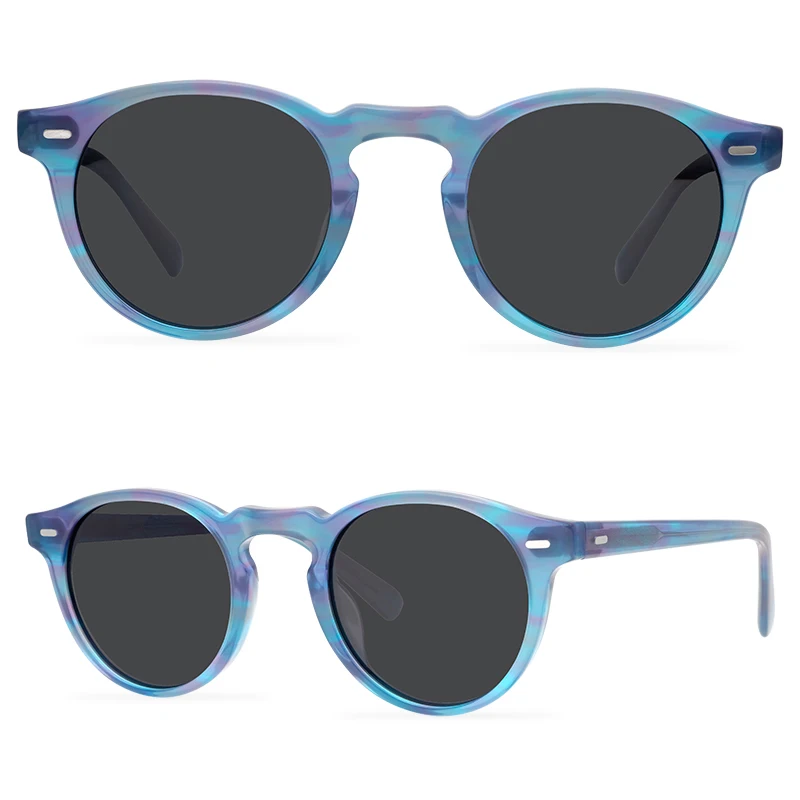 

Retro Round Sunglasses Polarized Acetate Fashion Personalized Sunglasses Transparent Big Frame Glasses