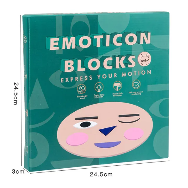 Kids Emotion Building Blocks Montessori Toys Wooden Emotional Expression Bricks Educational Toys For Children Mood Learning Toys 6
