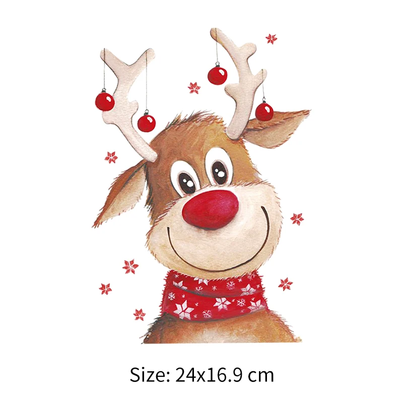 Kawaii Santa'S Elk Пластыри для детской одежды, наклейки с утюгом, сделай сам, легко использовать, моющиеся, аппликация на заказ, теплопередача, виниловые парчи