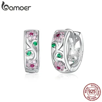 Spring Flower Hoop Earrings for Women