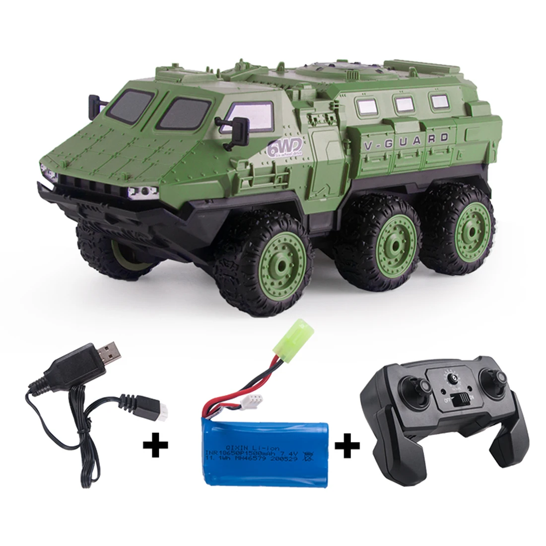 

1:16 6WD 2.4G Full Scale Remote Control High-Speed Armored Vehicle Charging RC Car - Olive Drab