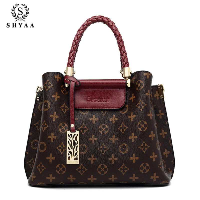 

SHYAA 2019 Women Messenger Bag Style Autumn and Winter New Classic Old Lady Ms. Middle-aged Mother Bag Shoulder Portable Handbag