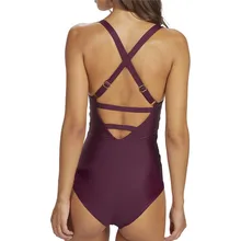 Женский сексуальный цельный купальник, женский купальник с перекрестной спинкой, монокини, купальник цвета вина, женский купальный костюм, женский купальный костюм XXL