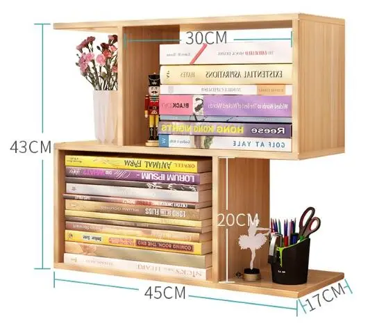 cheap 45*43*17cm desktop bookshelf office bookrack dormitory storage rack