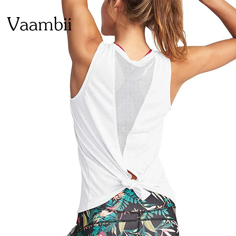 

Yoga Sport Gym Plus Size Tank Top Feminine Sleeveless Mesh Vest Fitted Wrestling Dry Fit T-shirt Womens 2020 Racerback Tops