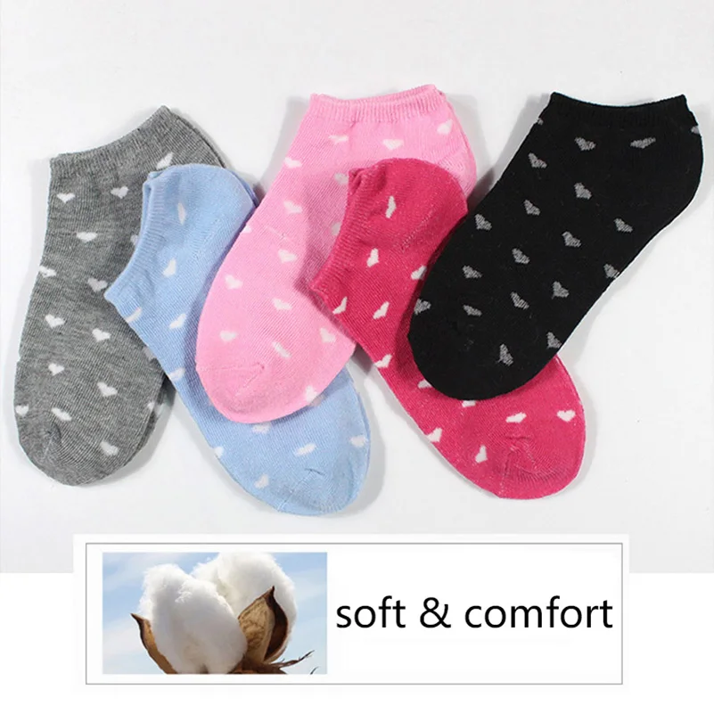 Description Picture 5 of itemAll-match Ankle Socks Women Female Ladies 4 Season Casual Fashion Low Tube Short Socks Kawaii Love Heart Invisible Sock Slippers