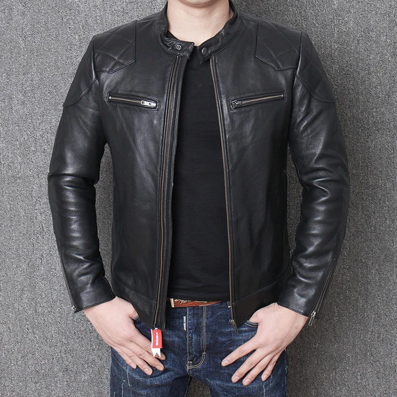 Real Picture Man's Sheepskin Leather Jackets American and European Style Men's Jacket Coats Oversized Streetwear XXXXL A772 |