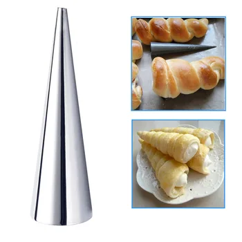 

12Pcs Stainless Steel Conical Cone Cake Dessert Horn Baking Spiral Croissants Molds Tube Kitchen Baking Tools