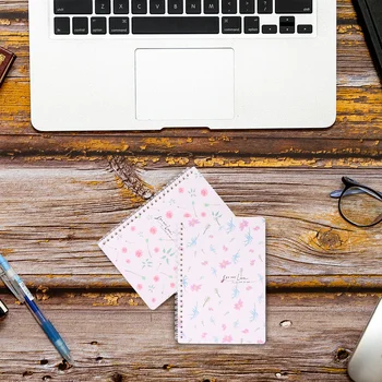 

4Pcs Coil Notebooks Practical Fresh Small Floral Fashion Notebook Notepad for Diary Travel Journal Business School