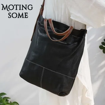 

Causal Genuine Leather Women Bucket Bag Soft Sheep Leather Large Capacity Female Handbag Travel Tote Luxury Designer Bag 2021